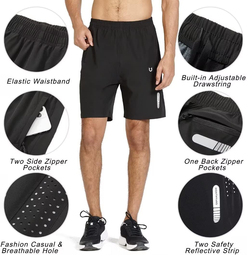 Men's Athletic Running Shorts Quick Dry Workout Shorts 7"/ 5"/ 9" Lightweight Sports Gym Basketball Shorts Hiking - Image 5